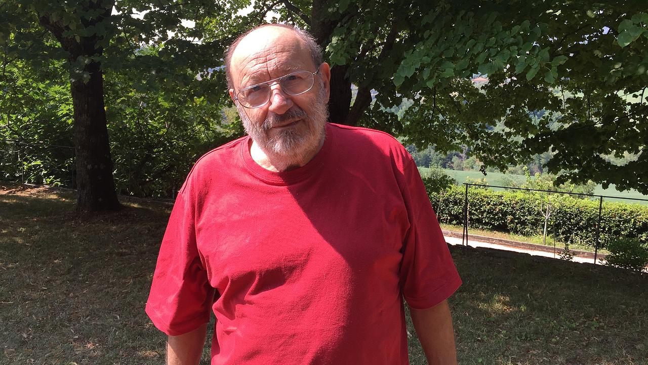 Schriftstller Umberto Eco nach dem Interview. Schriftstller Umberto Eco nach dem Interview.