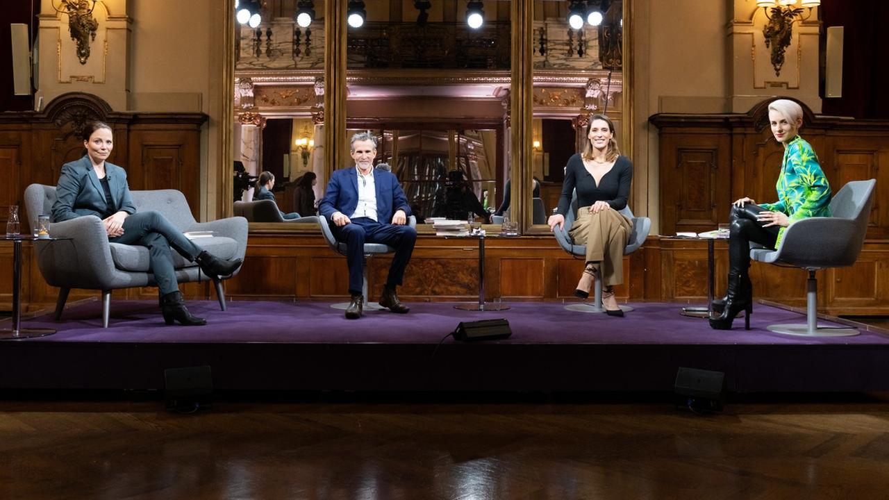 "Das Literarische Quartett": Thea Dorn, Ulrich Matthes, Andrea Petkovic, Lisa Eckhart "Das Literarische Quartett": Thea Dorn, Ulrich Matthes, Andrea Petkovic, Lisa Eckhart