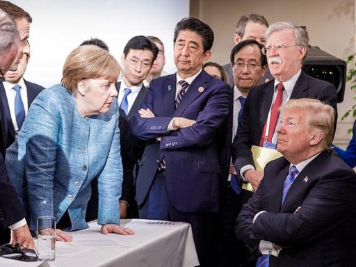 Merkel spricht am zweiten Tag des G7-Gipfels mit Trump