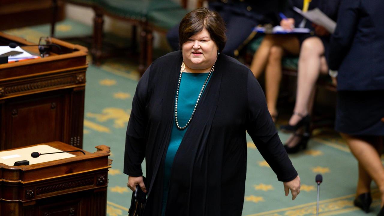 Die belgische Gesundheitsministerin Maggie De Block während einer Parlamentsdebatte. Die belgische Gesundheitsministerin Maggie De Block während einer Parlamentsdebatte.