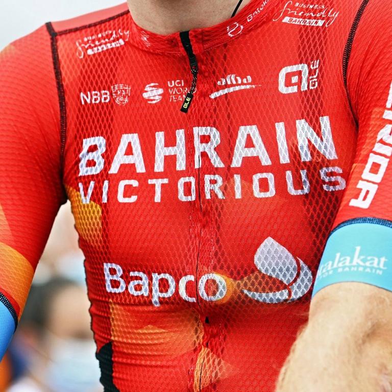  LUZ ARDIDEN, FRANCE - JULY 15 : BAHRAIN VICTORIOUS shirt during stage 18 of the 108th edition of the 2021 Tour de France cycling race, a stage of 129,7 kms between Pau and Luz Ardiden. on July 15, 2021 in Luz Ardiden, France, 15/07/2021 CYCLISME : 108e edition Tour de France 2021 - Etape 18 - Pau a Luz Ardiden - 15/07/2021 PhotoNews/Panoramic PUBLICATIONxINxGERxSUIxAUTxHUNxONLY