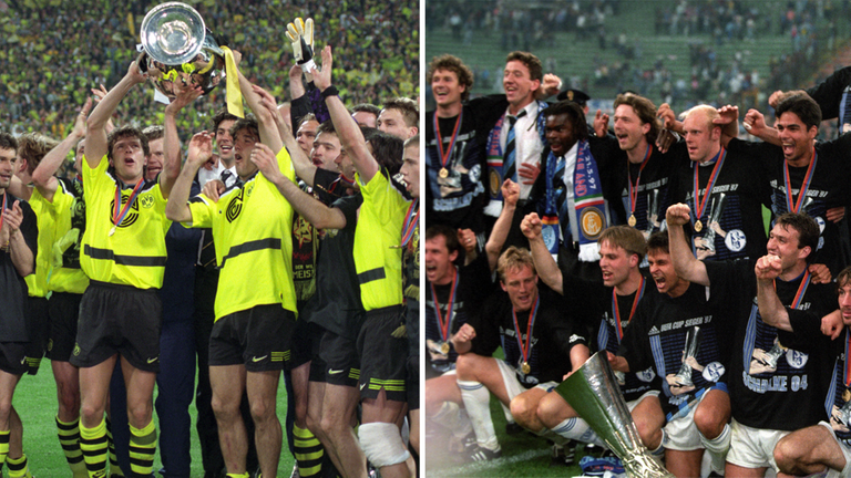 FC Schalke 04 holt 1997 sensationell den Europapokal, Dortmund gewinnt die Champions League FC Schalke 04 holt 1997 sensationell den Europapokal, Dortmund gewinnt die Champions League