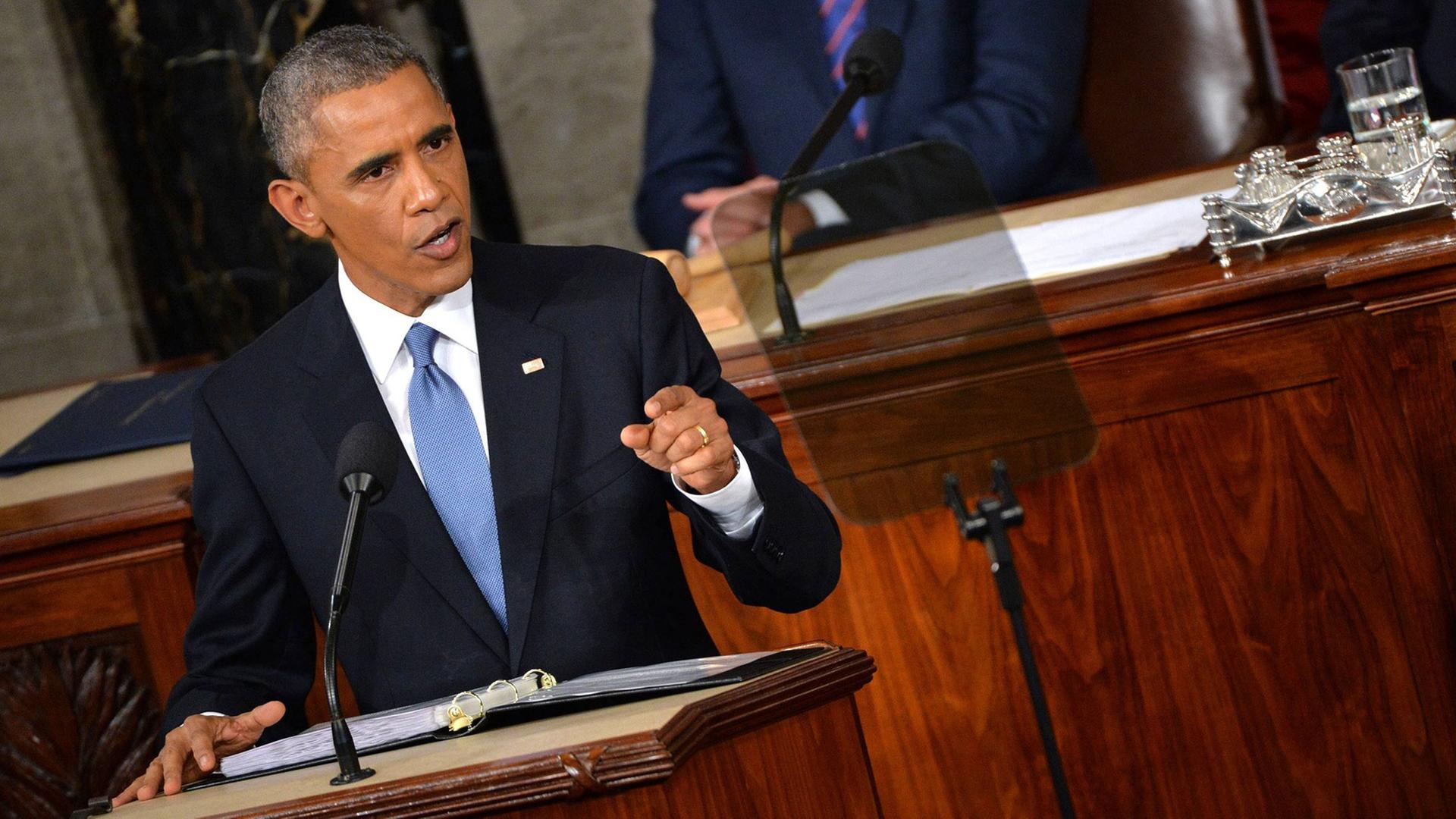 US-Präsident Barack Obama hält seine Rede zur Lage der Nation im Kapitol in Washington. US-Präsident Barack Obama hält seine Rede zur Lage der Nation im Kapitol in Washington.