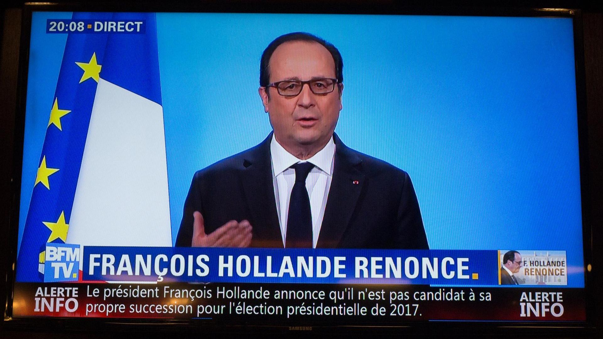 Frankreichs Präsident François Hollande gab in einer Fersehansprache bekannt, dass er nicht für eine zweite Amtszeit antritt.
