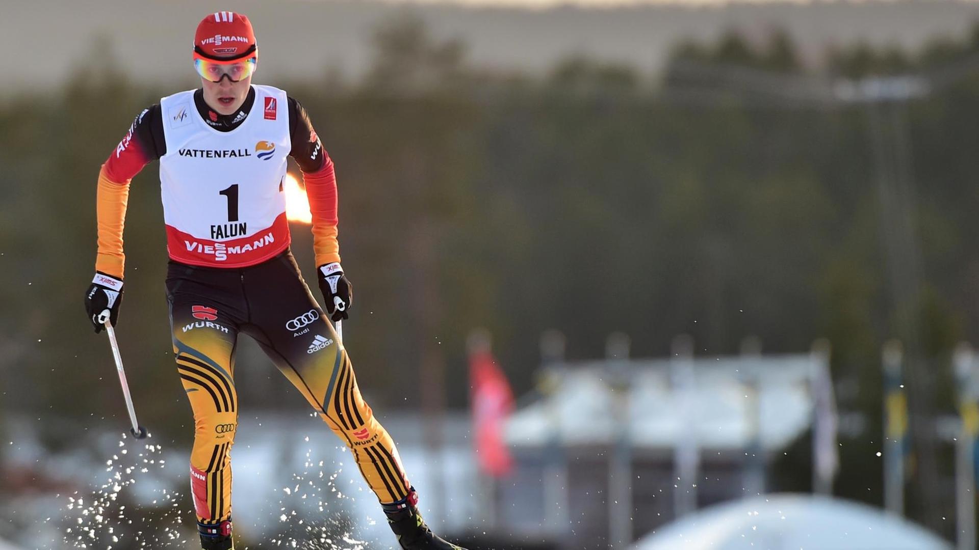 Eric Frenzel bei der Nordischen Ski-WM 2015 in Falun, Sweden.