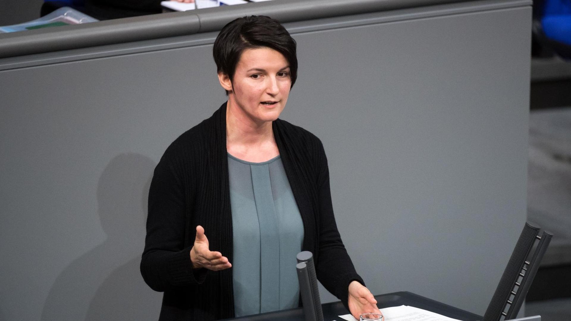 Irene Mihalic (Bündnis 90/Die Grünen) spricht am 17.02.2017 bei der Sitzung des Deutschen Bundestages in Berlin. Irene Mihalic (Bündnis 90/Die Grünen) spricht am 17.02.2017 bei der Sitzung des Deutschen Bundestages in Berlin.