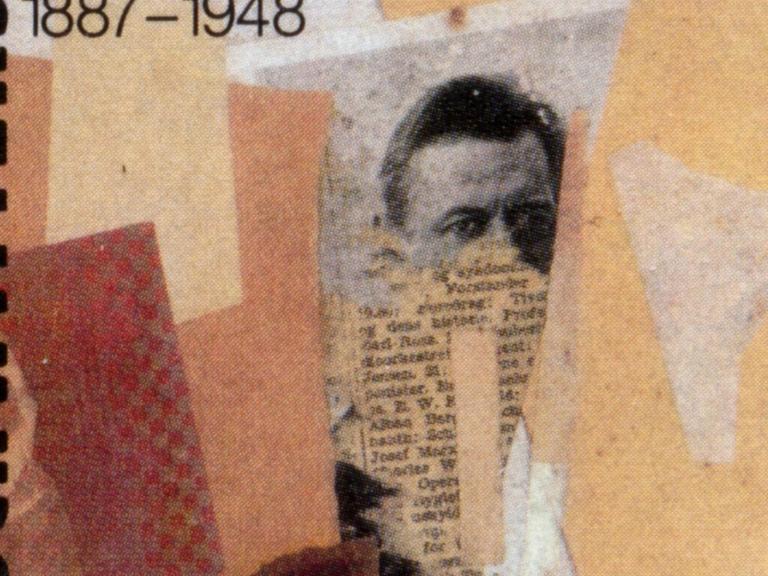 Kurt Schwitters auf einer Briefmarke der Deutschen Bundespost,
