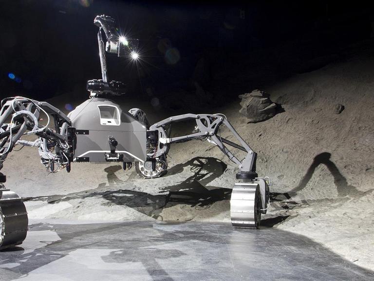 Der Schreit-Fahrrover SherpaTT unterwegs auf dem "Utah-Mars"