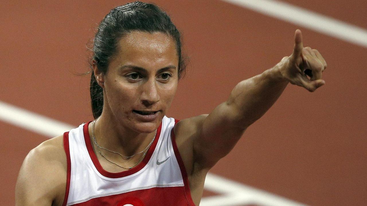 Asli Alptekin jubelt über Gold bei den Olympischen Spielen in London 2012 Asli Alptekin jubelt über Gold bei den Olympischen Spielen in London 2012