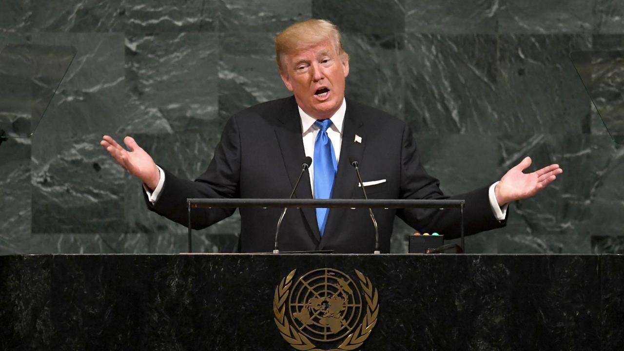 US-Präsident Trump vor der UNO-Vollversammlung in New York. US-Präsident Trump vor der UNO-Vollversammlung in New York.