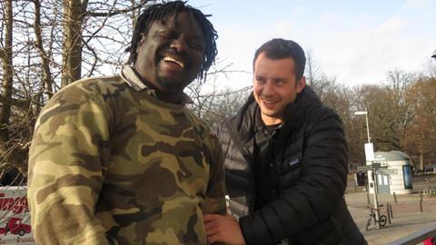 Zwei Mitglieder vom Bko Quintet aus Mali zu Besuch beim Deutschlandradio Kulturo