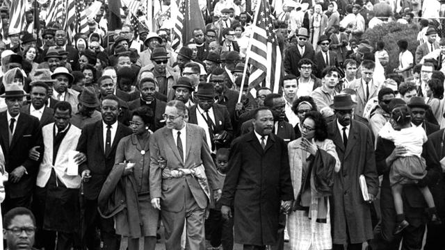 Demonstrationszug von Selma nach Montgomery im März 1965