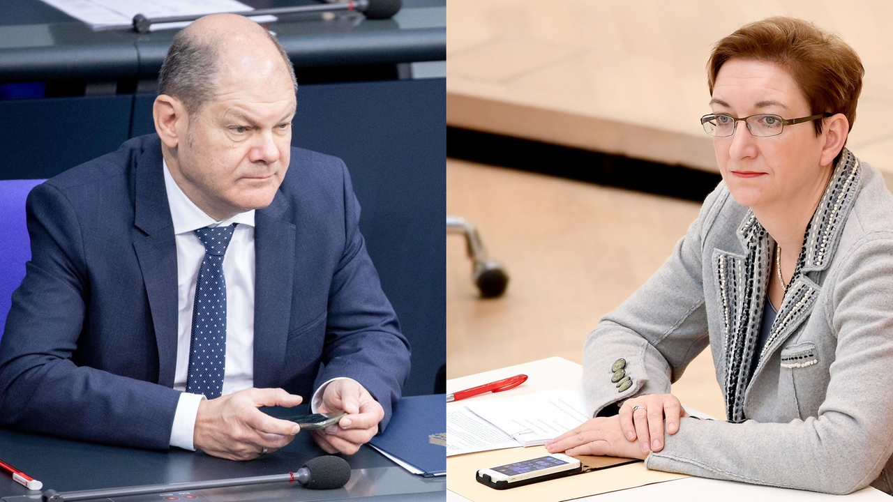 Bundesfinanzminister Olaf Scholz und die Brandenburger Landtagsabgeordnete Klara Geywitz (Montage)