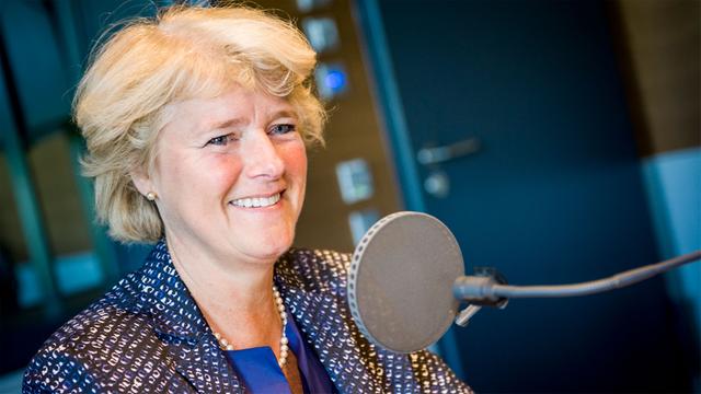 Kulturstaatsministerin Monika Grütters (CDU) zu Gast im Studio von Deutschlandradio Kultur, aufgenommen am 4.6.2015.