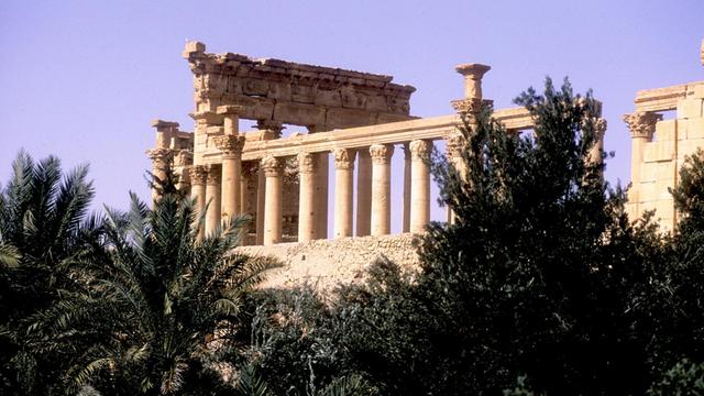 Die rückwärtige Ansicht des Baal-Tempels in Palmyra in Syrien