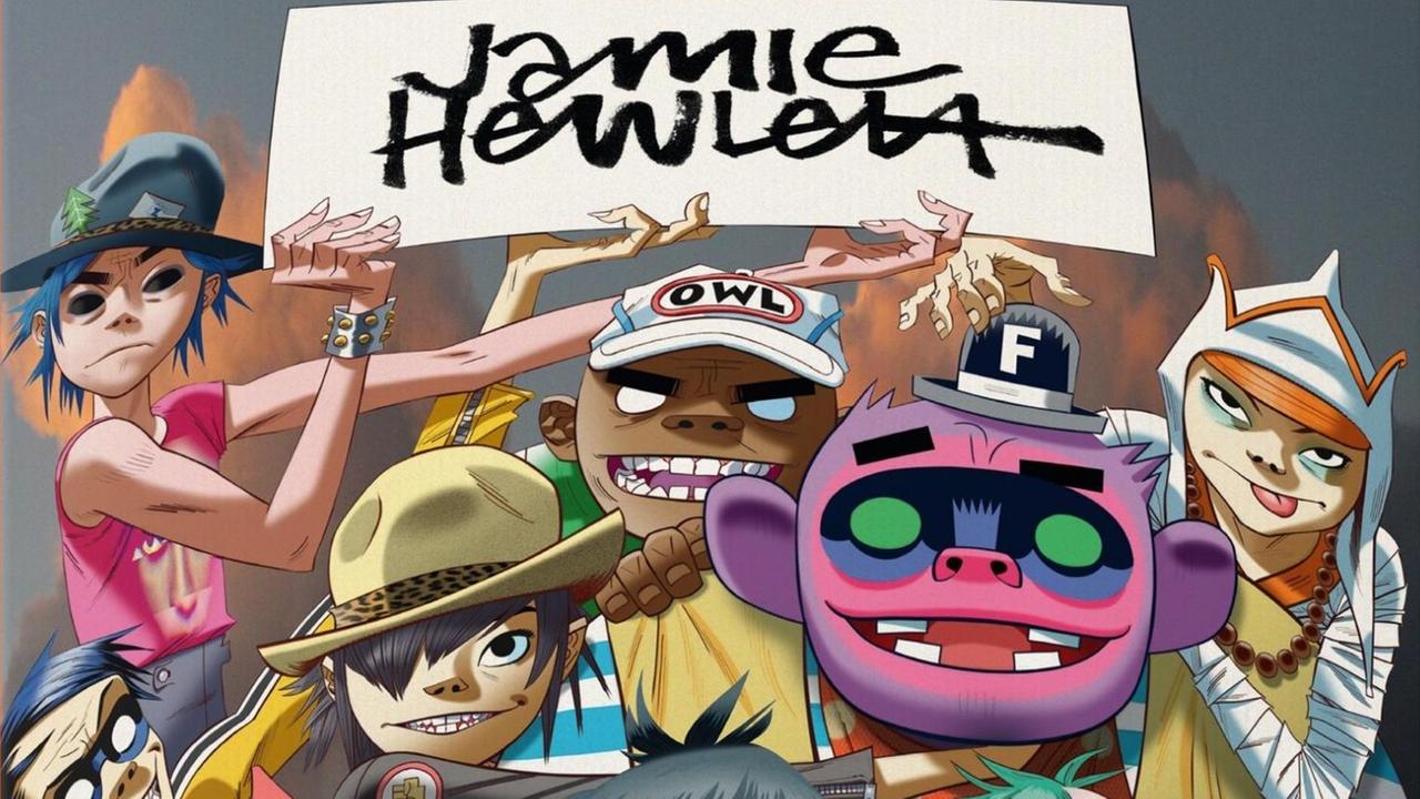 Das Cover des Buchs zeigt Figuren aus dem Werk Jamie Hewletts