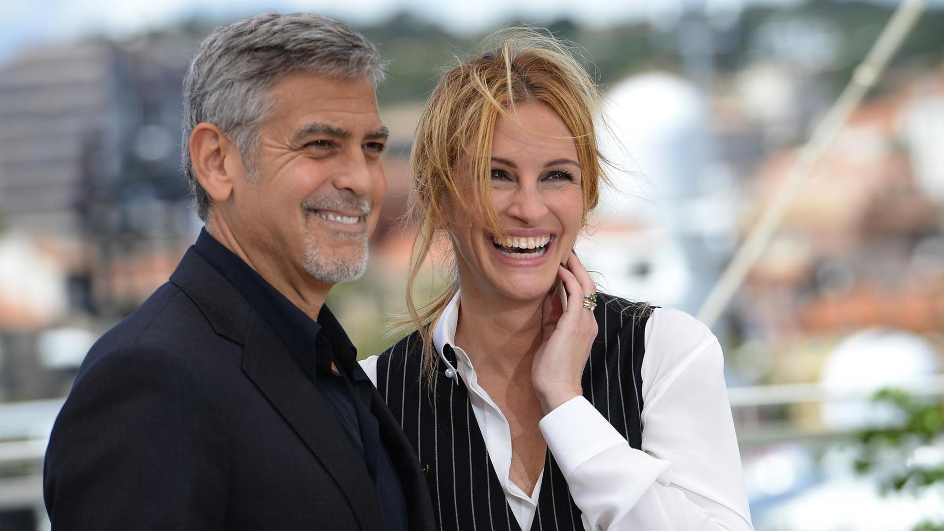 George Clooney und Julia Roberts präsentierten in Cannes den Film "Money Monster" von Jodie Foster