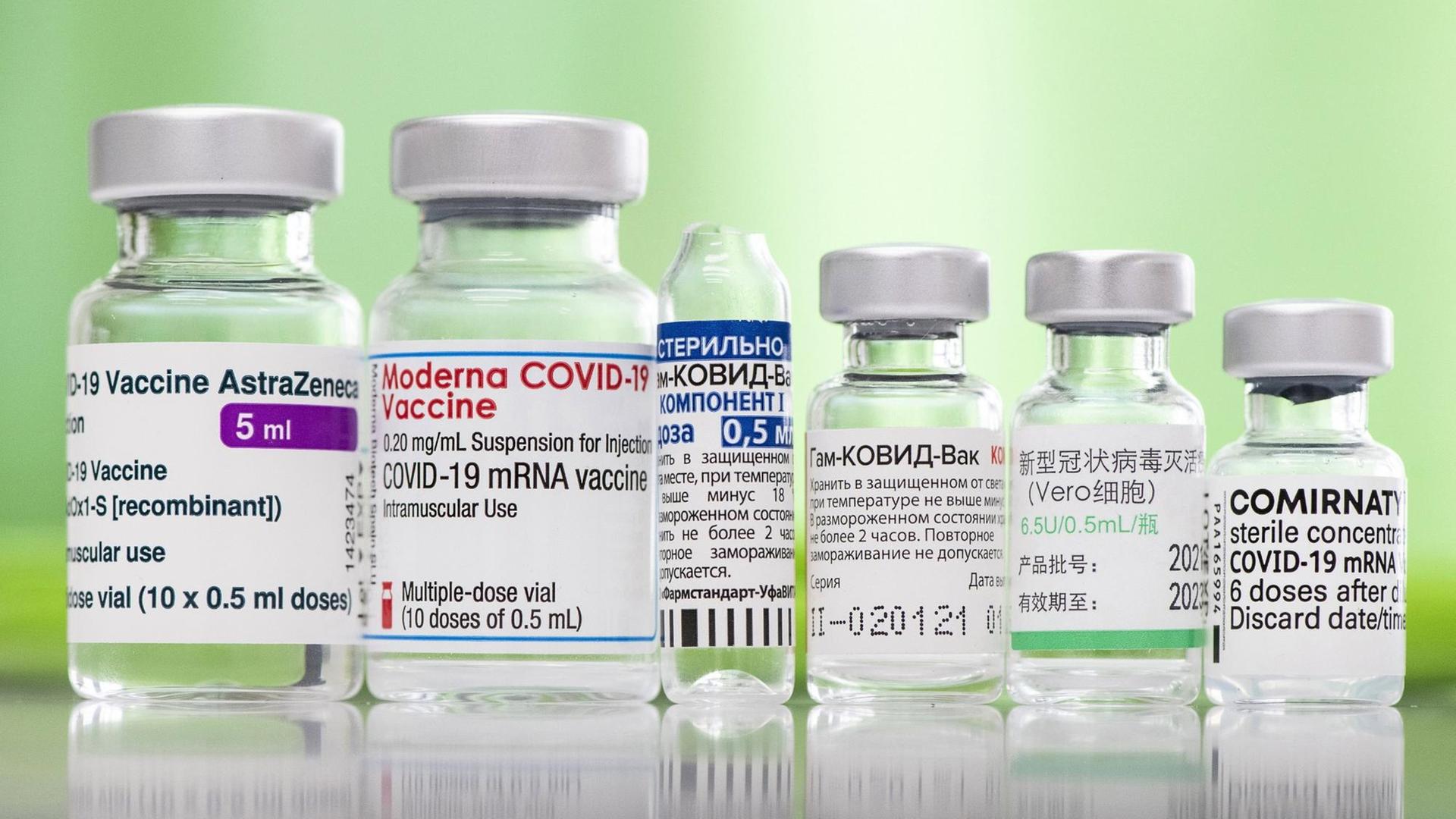 Impfstoffe von Astrazeneca, Moderna, Sinopharm, Biontech und der Impfstoff Sputnik V Impfstoffe von Astrazeneca, Moderna, Sinopharm, Biontech und der Impfstoff Sputnik V