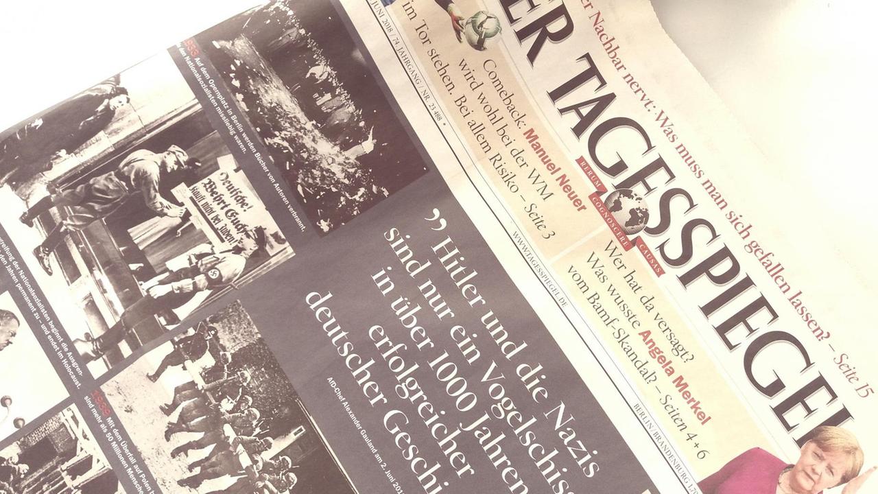 Die Titelseite des "Tagesspiegel" vom 4. Juni 2018. Die Titelseite des "Tagesspiegel" vom 4. Juni 2018.