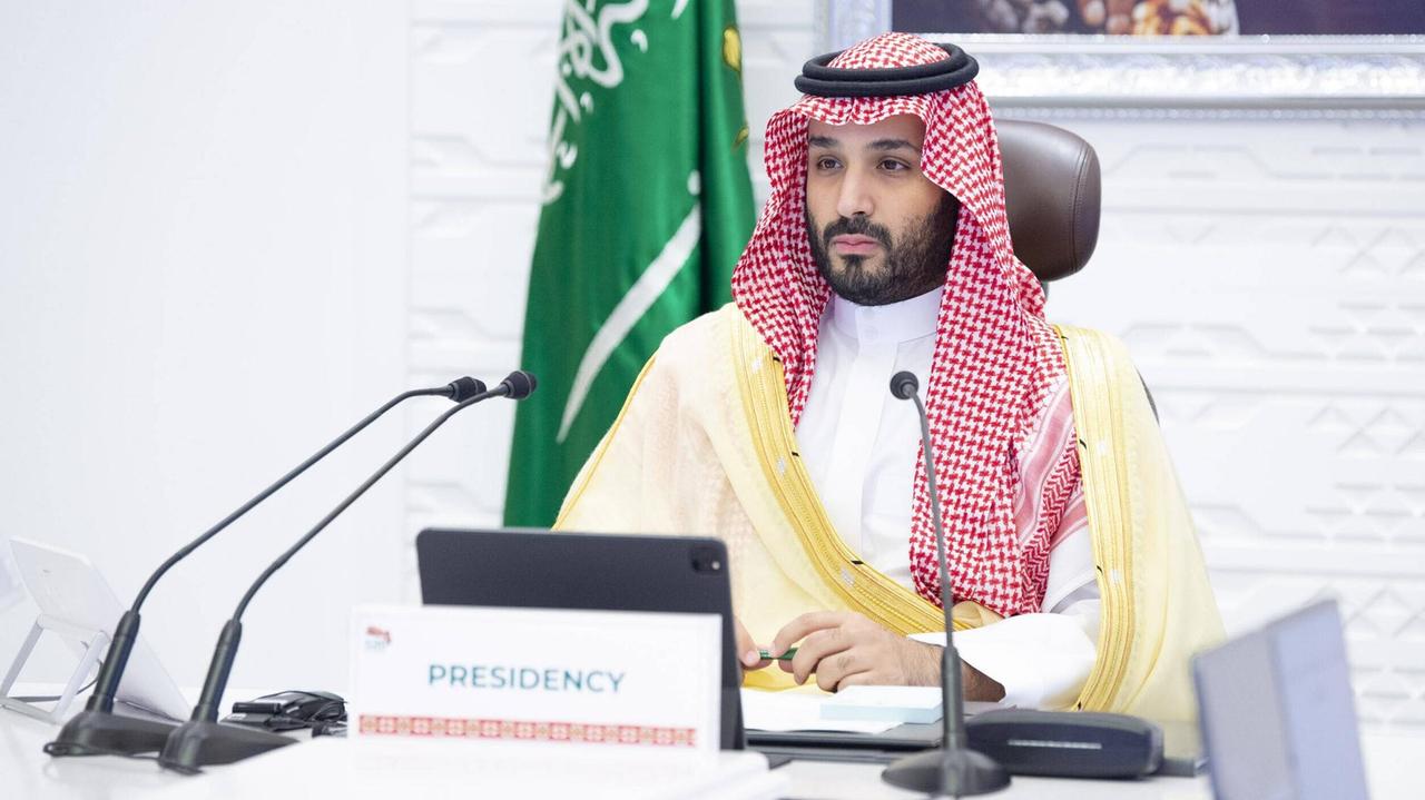 Porträt Mohammed bin Salman Al Saud beim G20-Gipfel in Riad. Porträt Mohammed bin Salman Al Saud beim G20-Gipfel in Riad.
