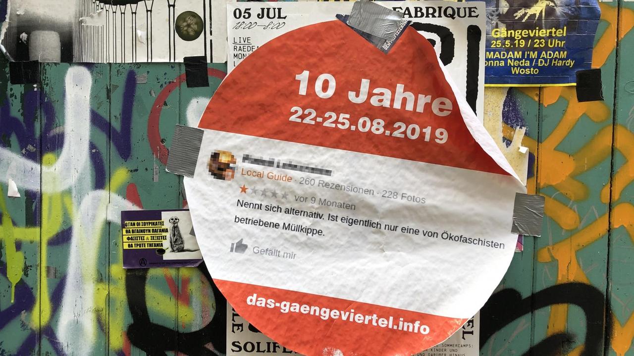 Einladung zur Feier des 10-jähringen Jubiläums des Gängeviertels in Hamburg