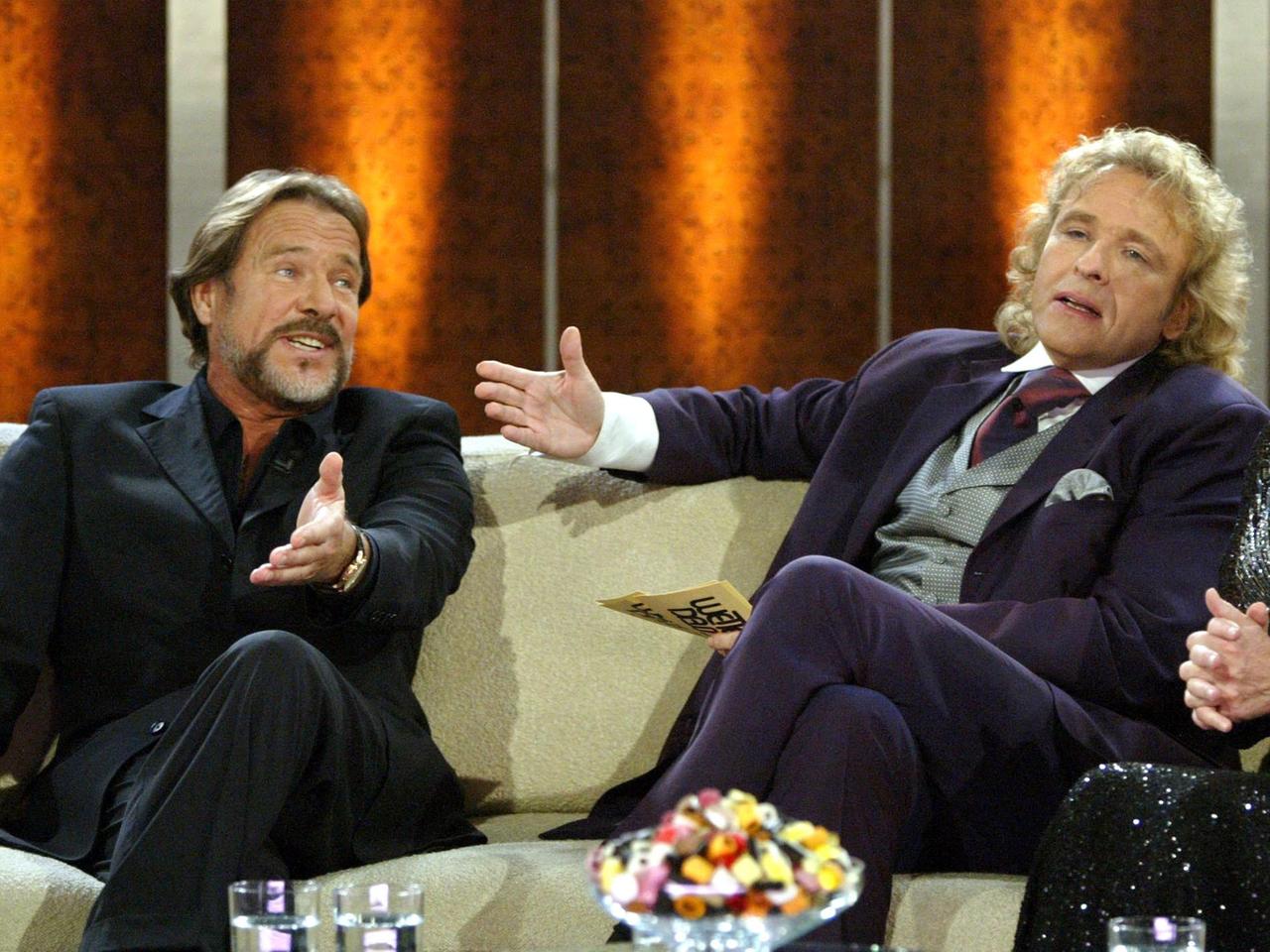 Götz George und Thomas Gottschalk auf der Couch von "Wetten, das...?" Götz George und Thomas Gottschalk auf der Couch von "Wetten, das...?"