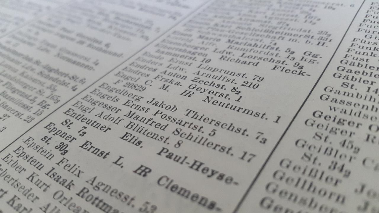 Auszug aus dem Münchner Adressbuch von 1938, die Engelbergs wohnten damals in der Thierschstraße 7 Auszug aus dem Münchner Adressbuch von 1938, die Engelbergs wohnten damals in der Thierschstraße 7