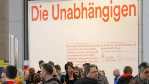 Stand der Unabhängigen Verlage auf der Leipziger Buchmesse 2018
