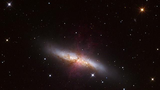 Die Supernova SN 2014j in der Galaxie M 82.