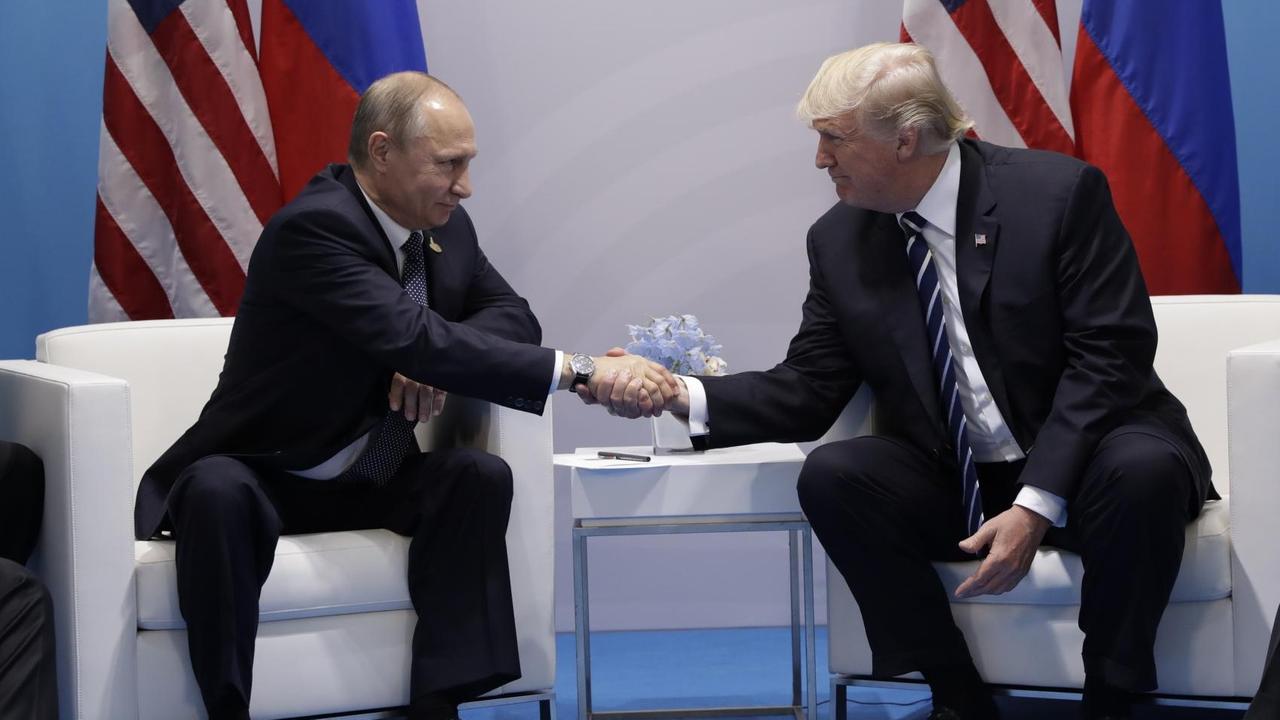US-Präsident Trump und der russische Staatschef Putin beim G20-Gipfel (7.7.17) in HH.