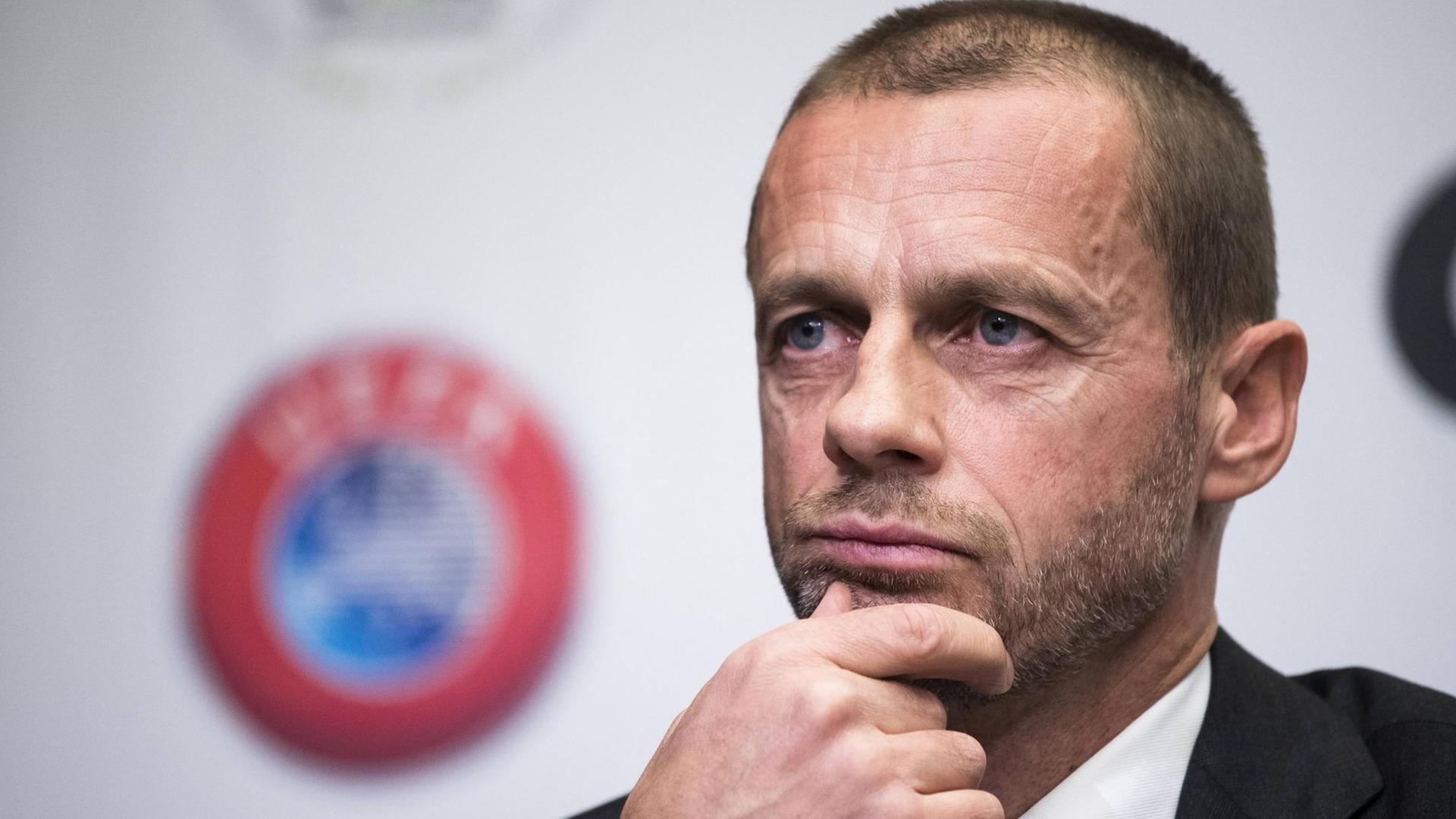 UEFA-Präsident Aleksander Ceferin während einer PK LAURIExDIEFFEMBACQ PUBLICATIONxINxGERxSUIxAUTxONLY x05473577x UEFA-Präsident Aleksander Ceferin während einer PK LAURIExDIEFFEMBACQ PUBLICATIONxINxGERxSUIxAUTxONLY x05473577x