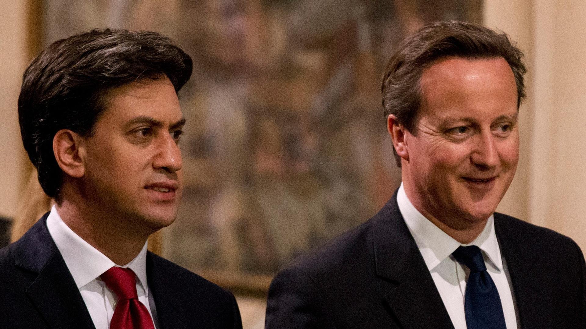 Der britische Oppositionsführer Ed Miliband (l.) und Premierminister David Cameron Der britische Oppositionsführer Ed Miliband (l.) und Premierminister David Cameron