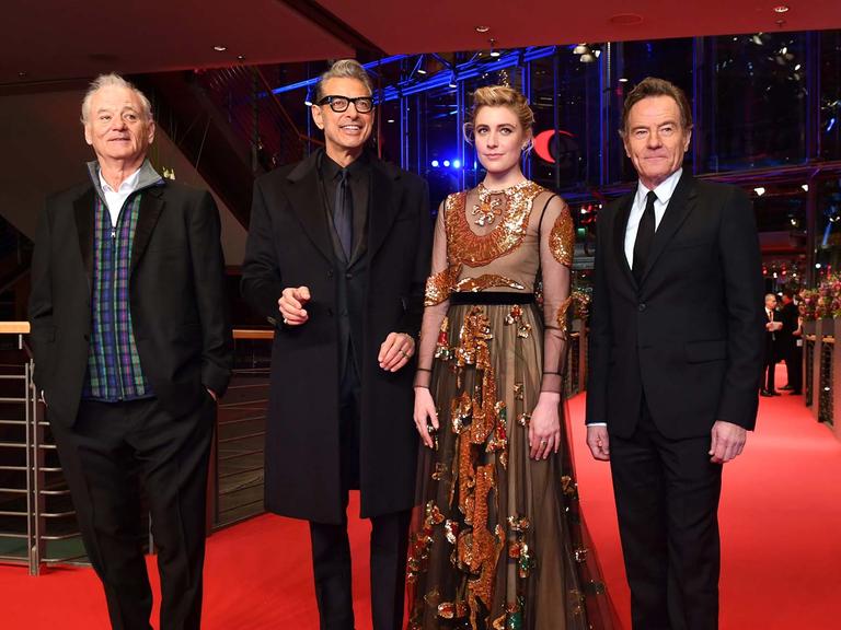 Der Film "Isle of Dogs - Ataris Reise" eröffnet die Berlinale 2018. Bill Murray, Jeff Goldblum, Greta Gerwig und Bryan Cranston liehen den animierten Figuren ihre Stimmen. (v.l.)