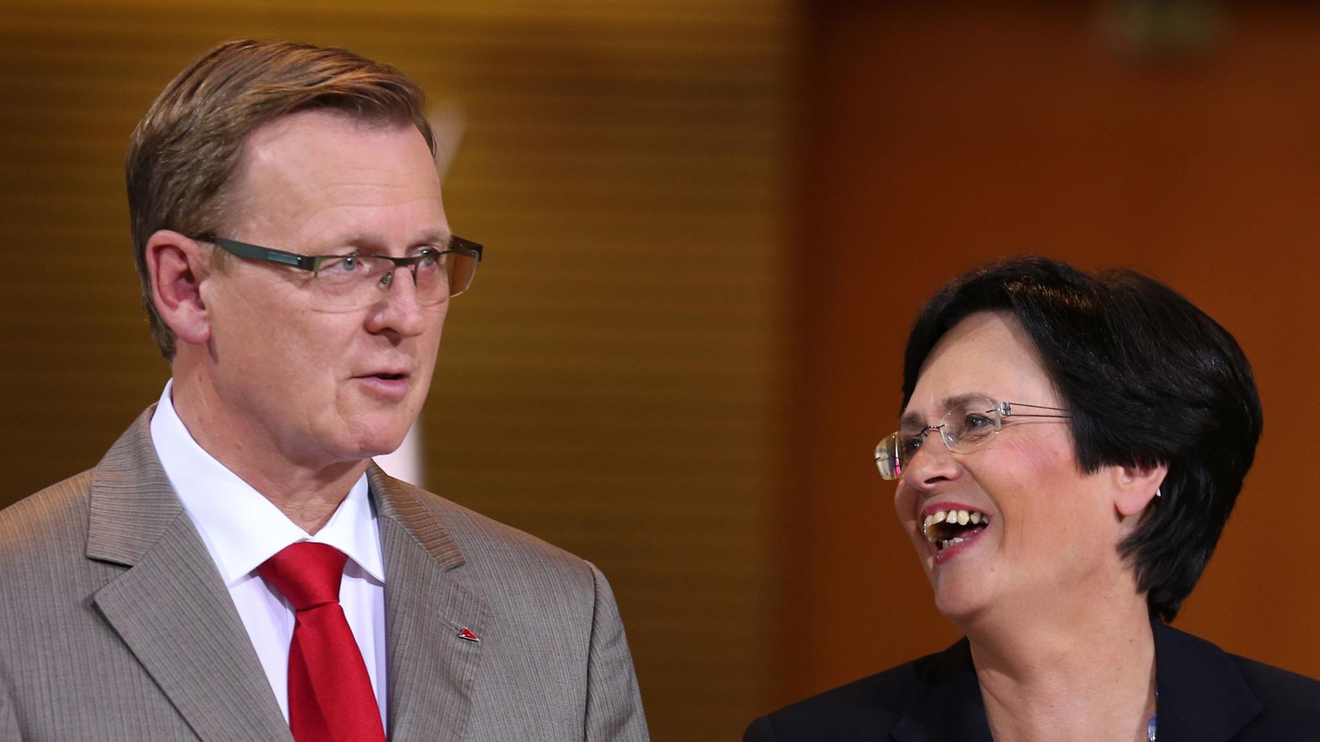 Bodo Ramelow (Linke) und Christine Lieberknecht (CDU) Bodo Ramelow (Linke) und Christine Lieberknecht (CDU)