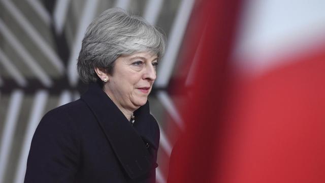 Die britische Premierministerin Theresa May kommt am 14.12.2017 in Brüssel (Belgien) zum EU-Gipfel. Auf der Agenda des zweitägigen EU-Gipfels stehen unter anderem die Verteidigungsunion, die Migrationspolitik, die Reform der Eurozone und der Fortgang der Brexit-Gespräche.