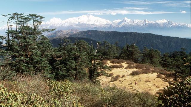 Ein Blick von Sandakphu auf Kanchenjunga (Westbengalen).