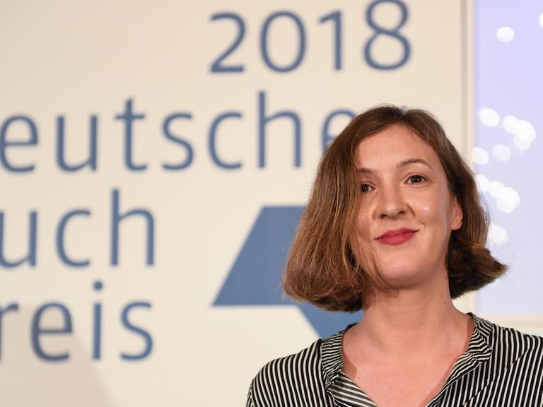 Die Autorin Inger-Maria Mahlke bei der Buchpreisverleihung 2018