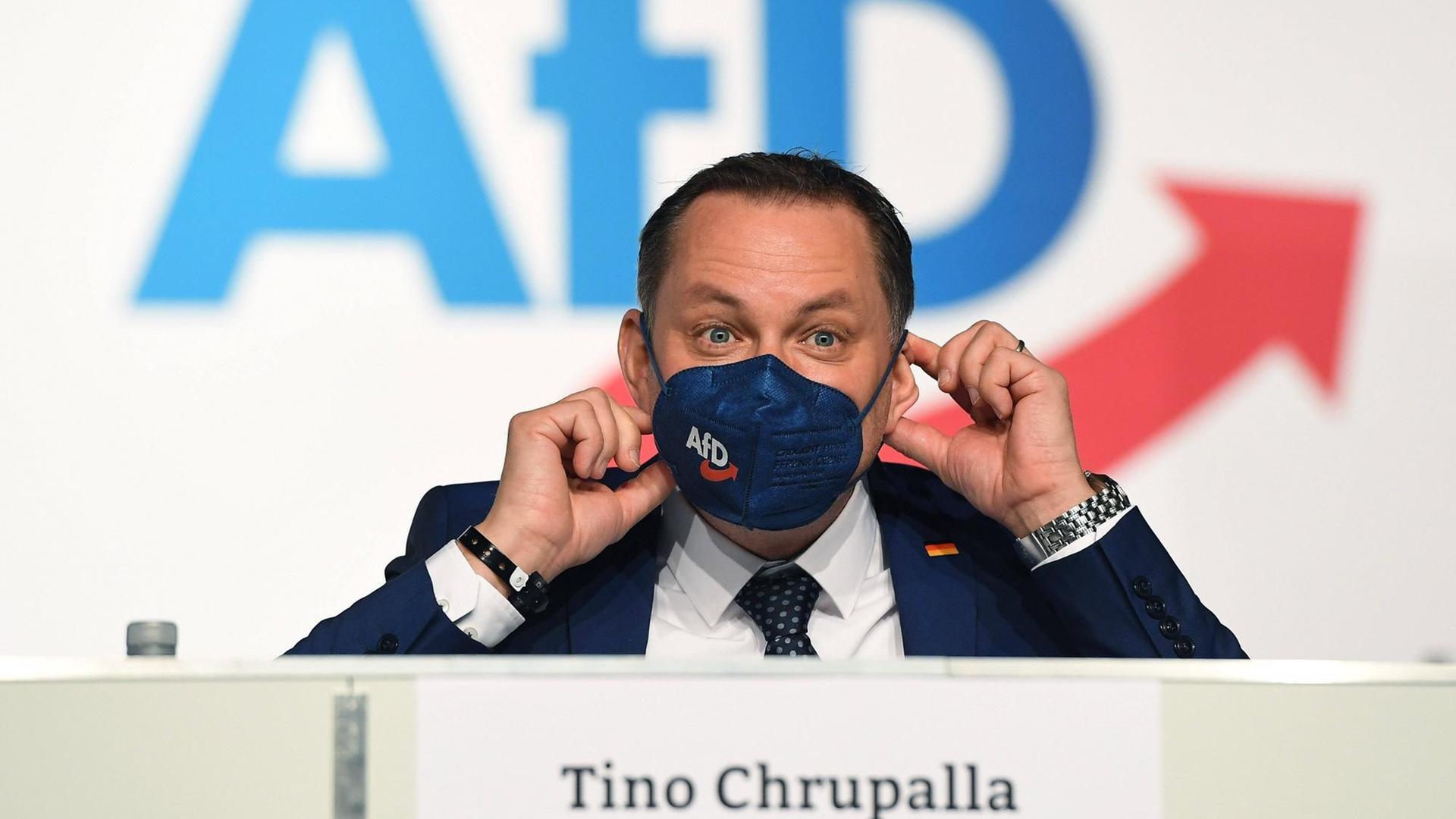 12. Bundesparteitag der Alternative für Deutschland am 11.04.2021 in der Messe Dresden Tino Chrupalla (Bundessprecher AfD). 12. Bundesparteitag der Alternative für Deutschland am 11.04.2021 in der Messe Dresden Tino Chrupalla (Bundessprecher AfD).