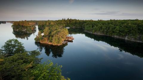 Das Biosphärenreservat 1000 Islands nahe Ontario, Kanada