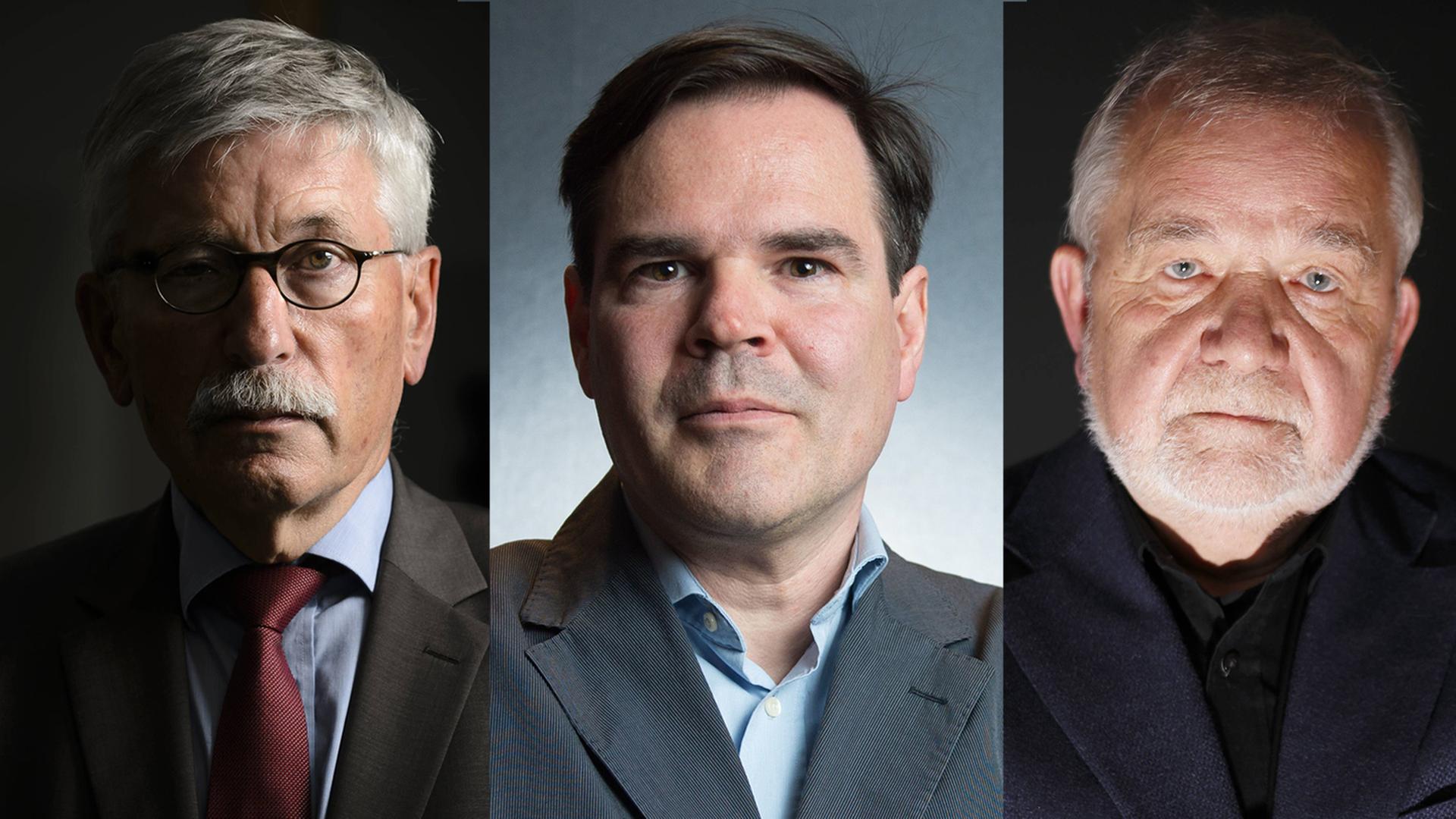 Thilo Sarrazin, Uwe Tellkamp und Rüdiger Safranski. Thilo Sarrazin, Uwe Tellkamp und Rüdiger Safranski.