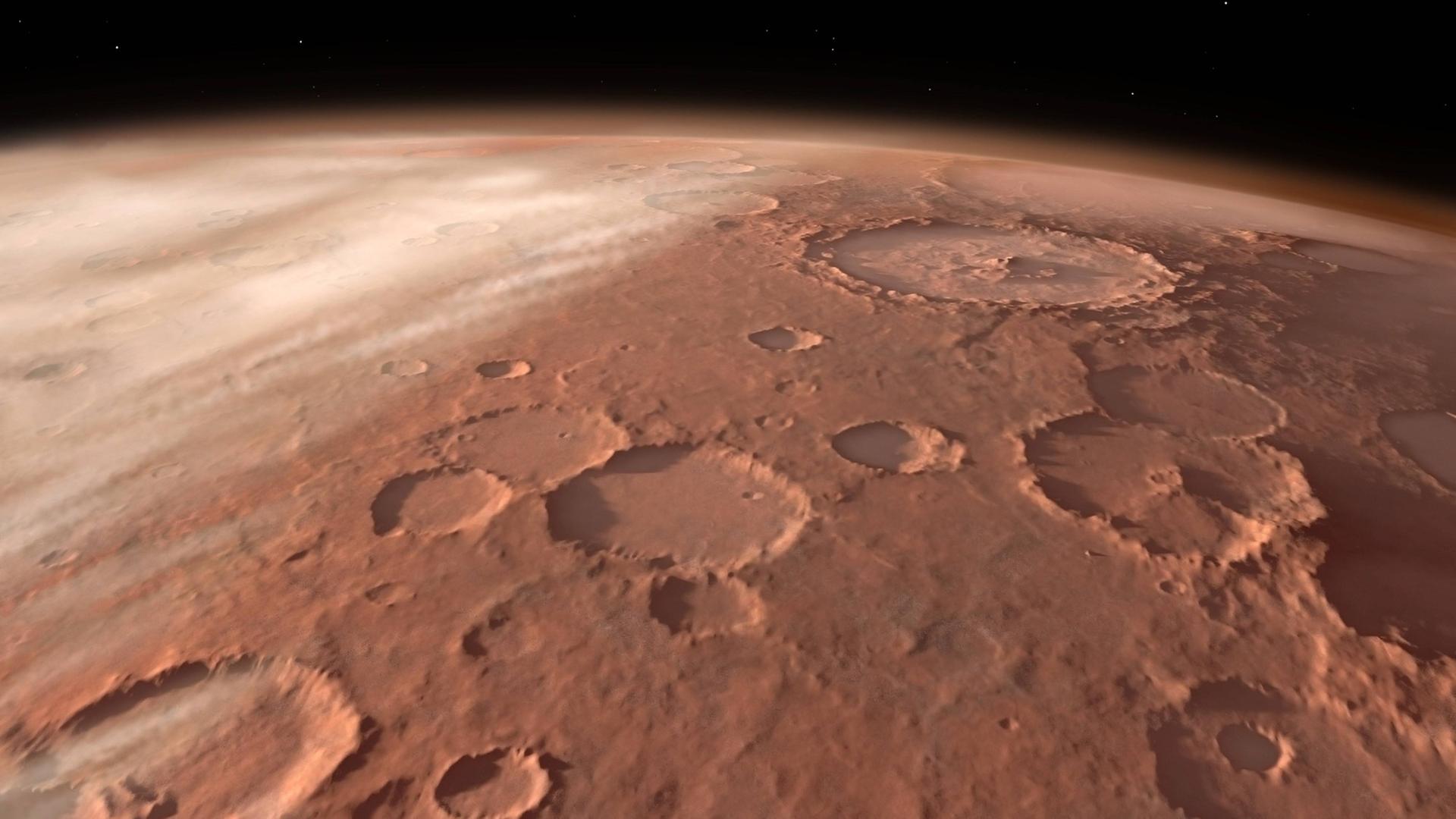 Aufnahme vom Mars-Südpol Aufnahme vom Mars-Südpol