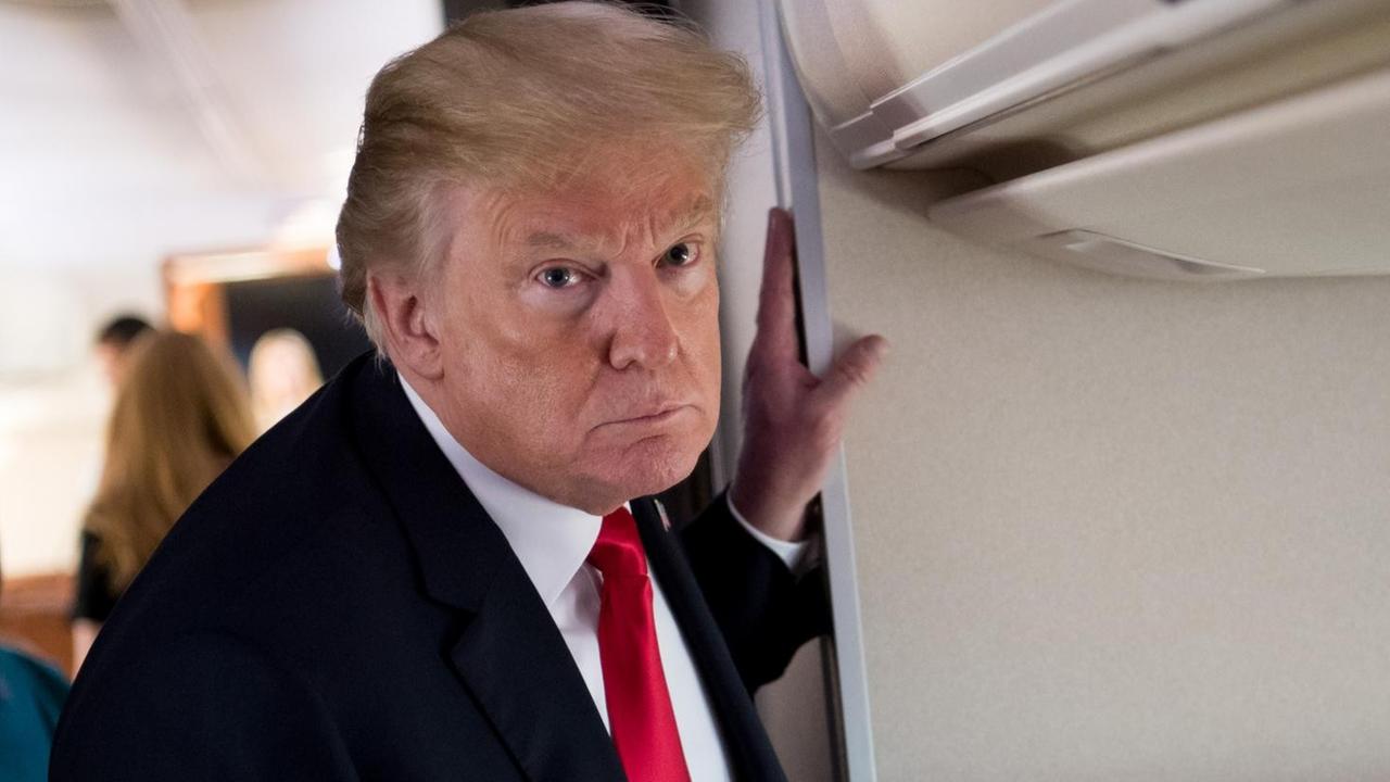 US-Präsident Donald Trump an Bord der Air Force One
