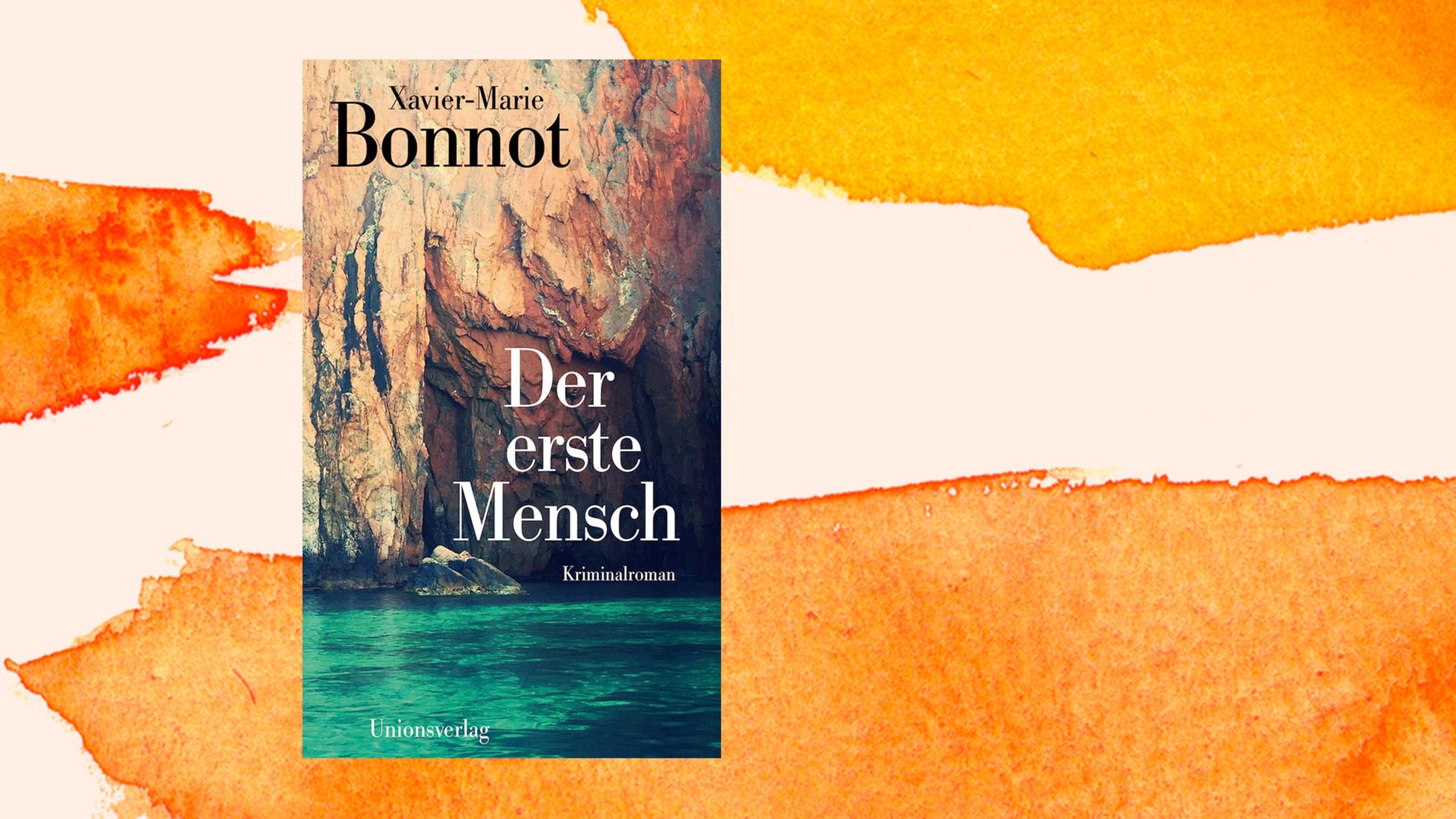 Zu sehen ist das Cover des Buchs "Der erste Mensch" von Xavier-Marie Bonnot vor einem grafischen Hintergrund. Zu sehen ist das Cover des Buchs "Der erste Mensch" von Xavier-Marie Bonnot vor einem grafischen Hintergrund.