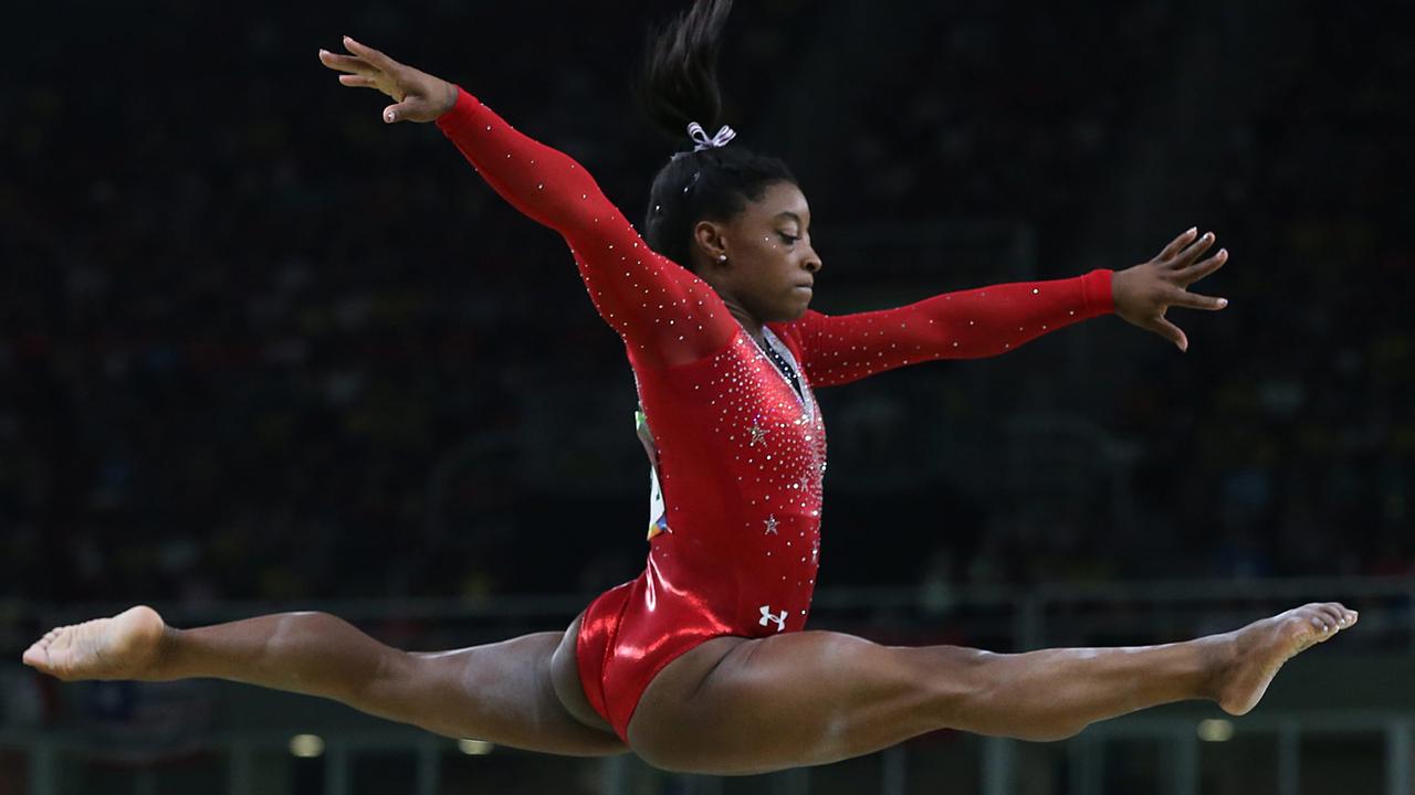 Die mehrfache Olympiasiegerin und US-Turnerin Simone Biles bei den Spielen in Rio 2016