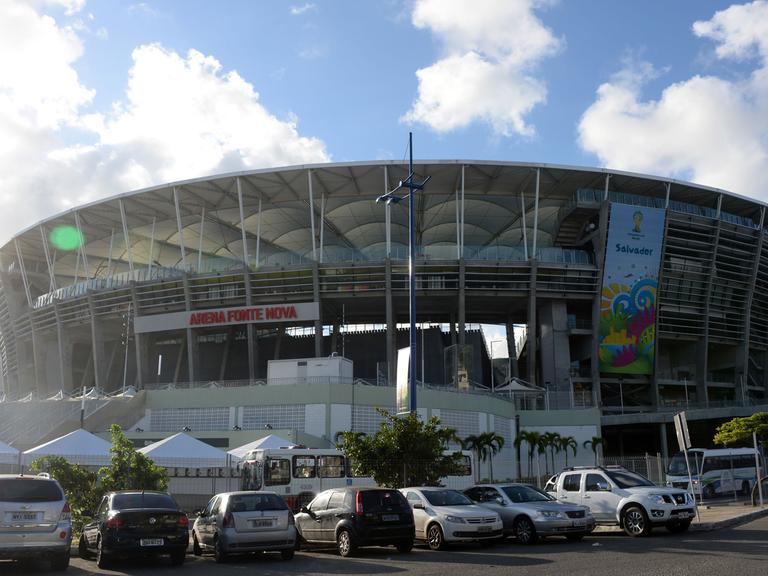 Die neugebaute Arena Fonte Nova in Salvador Bahia an der Ostküste Brasiliens. Entworfen von dem deutschen Architekturbüro Schulitz und Partner.