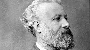 Der französische Schriftsteller Jules Verne auf einem undatierten Porträtfoto.