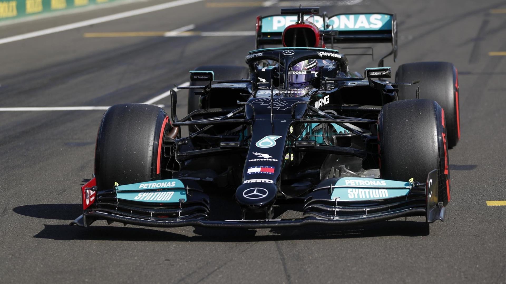 Mercedes von Lewis Hamilton beim Qualifying in Ungarn. Mercedes von Lewis Hamilton beim Qualifying in Ungarn.