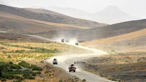 Afghanische Militärfahrzeuge in der Provinz Kandahar.