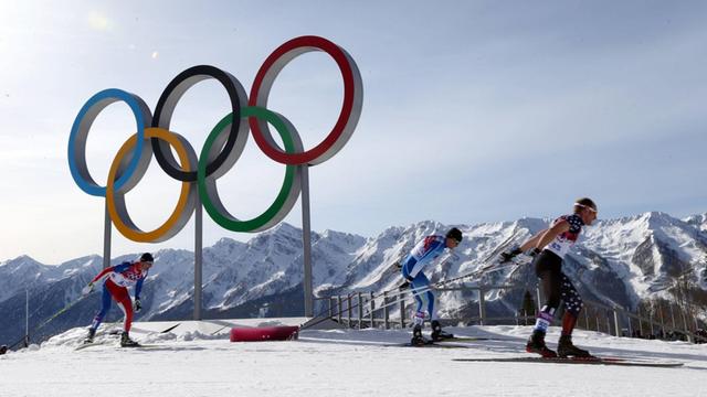 Langläufer während der Olympischen Spiele in Sotschi 2014