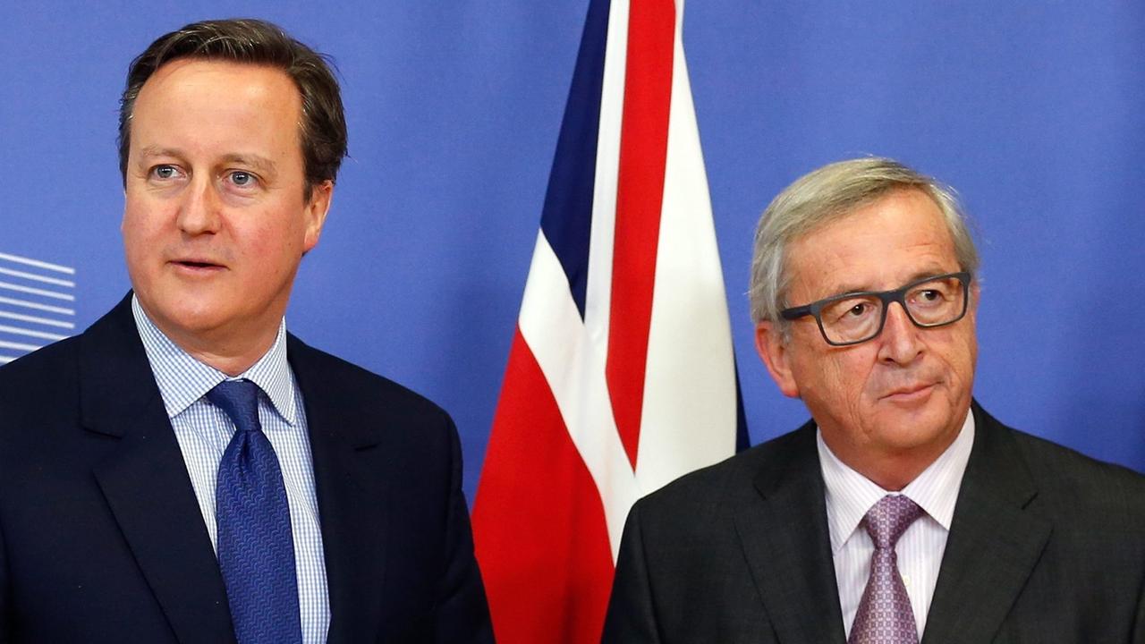 Jean-Claude Juncker (r.) und David Cameron (l.) im Januar 2016 in Brüssel
